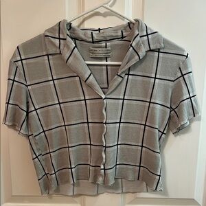 Urban Outfitters Gray Checkered Women's Top